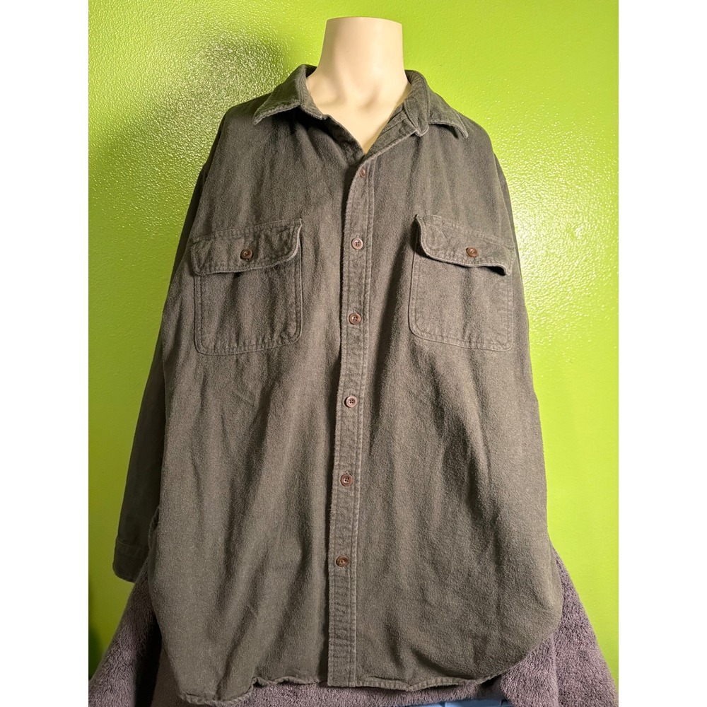 Great Northwest Clothing Co Mens 2XLT Flannel Shirt Gray Long Sleeve Button Up